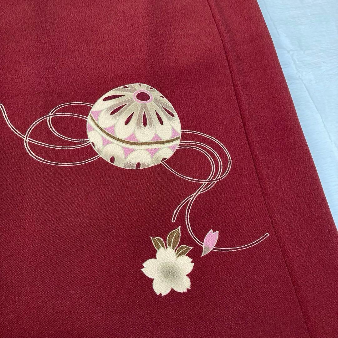 【美品✨】夢工房　池田重子監修　洗える着物　絵羽小紋　深紅　毬　トールサイズQ9