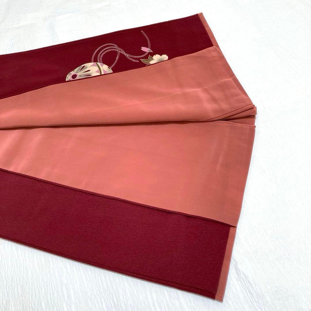 【美品✨】夢工房　池田重子監修　洗える着物　絵羽小紋　深紅　毬　トールサイズQ9