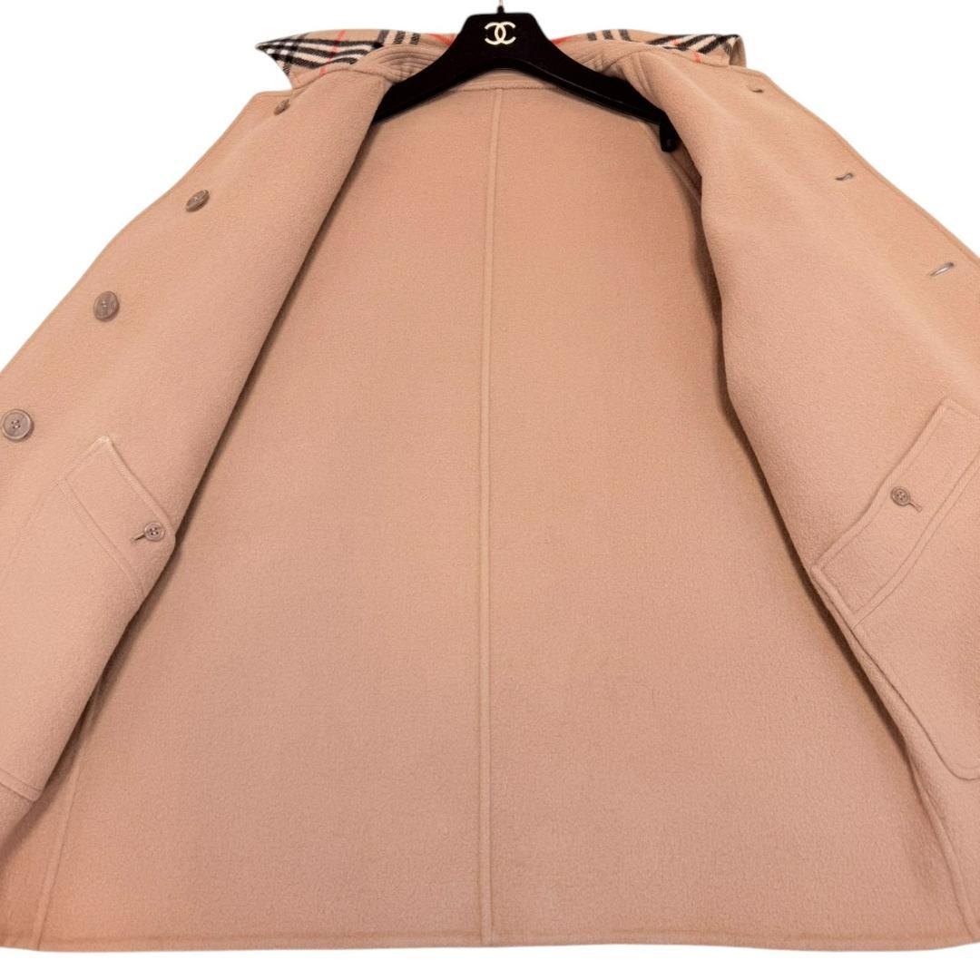 BURBERRY リバーシブル ウール ノバチェック ピーコート レディース