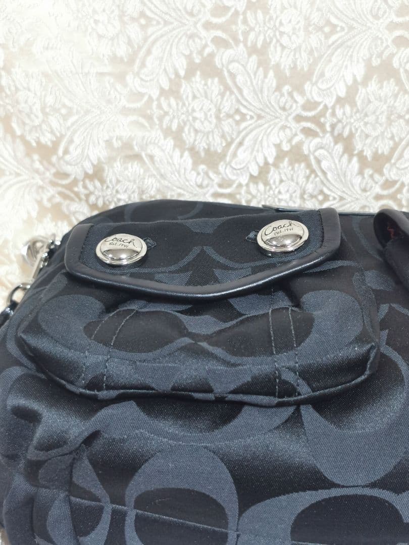 美品　COACH　ショルダーバッグ　poppy　2way　大容量　16495