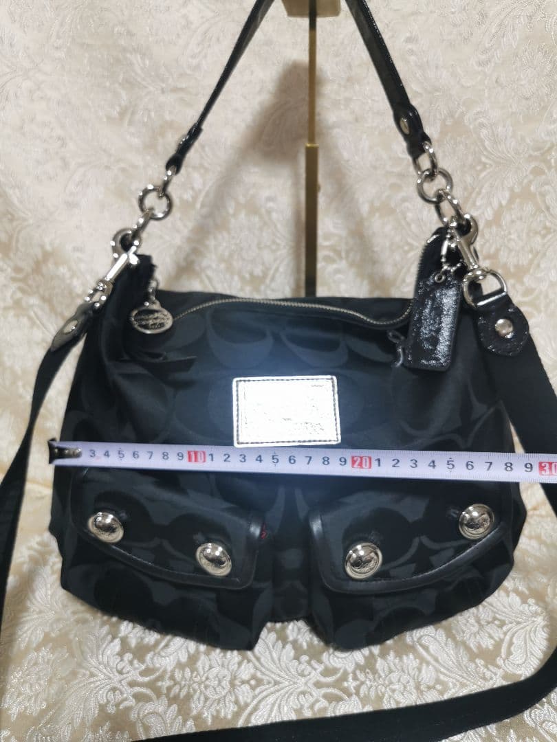美品　COACH　ショルダーバッグ　poppy　2way　大容量　16495