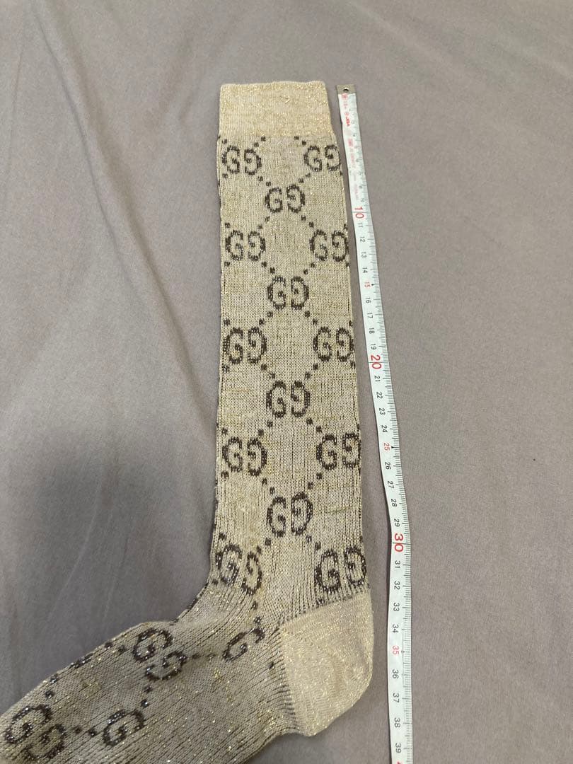 GUCCI グッチ　ソックス　靴下　ベージュ　レディース　GG柄