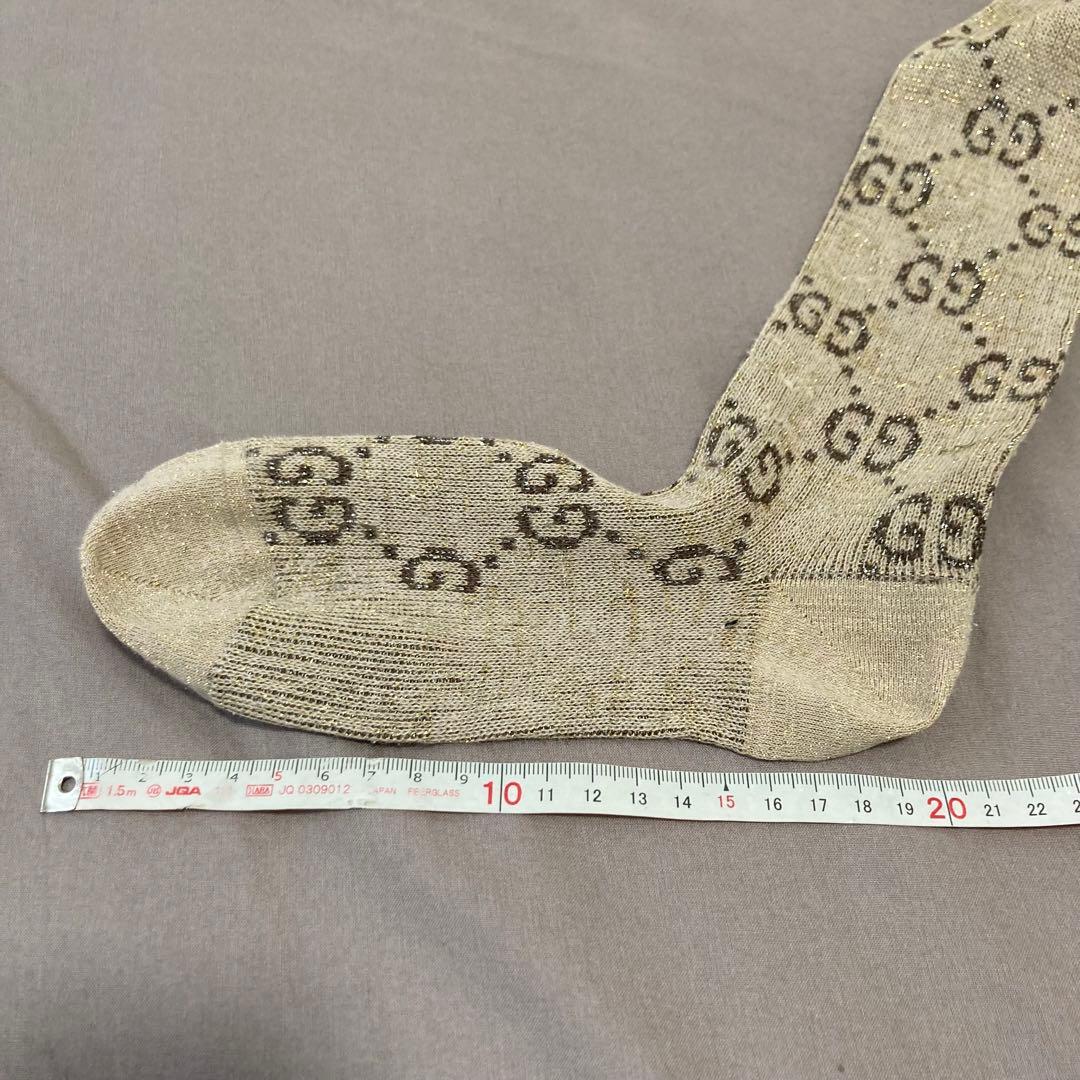 GUCCI グッチ　ソックス　靴下　ベージュ　レディース　GG柄