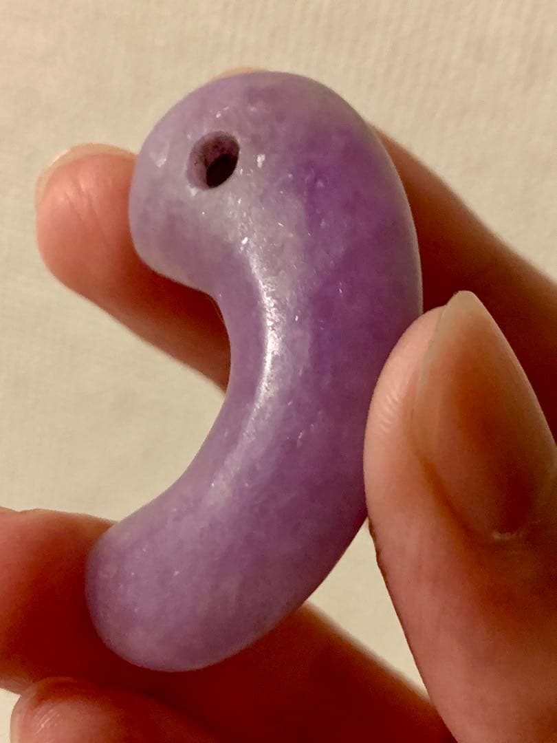 古墳期　出土　超ろうかん糸魚川紫翡翠勾玉　ラベンダー翡翠　縄文　石器　土器　根付