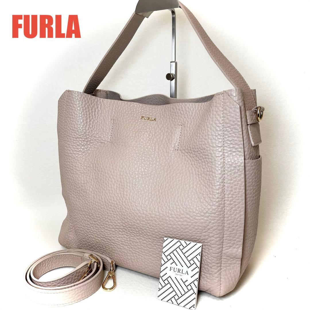 ☆極美品☆ フルラ カプリッチョ ホーボー ショルダーバッグ 2way ピンク