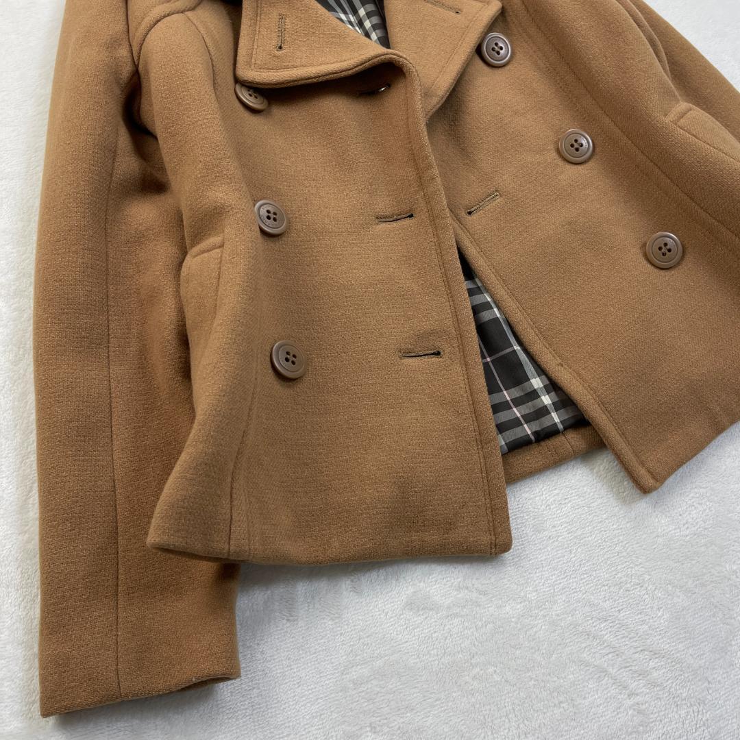 BURBERRY BLUE LABEL　襟ファー付きピーコート　キャメル