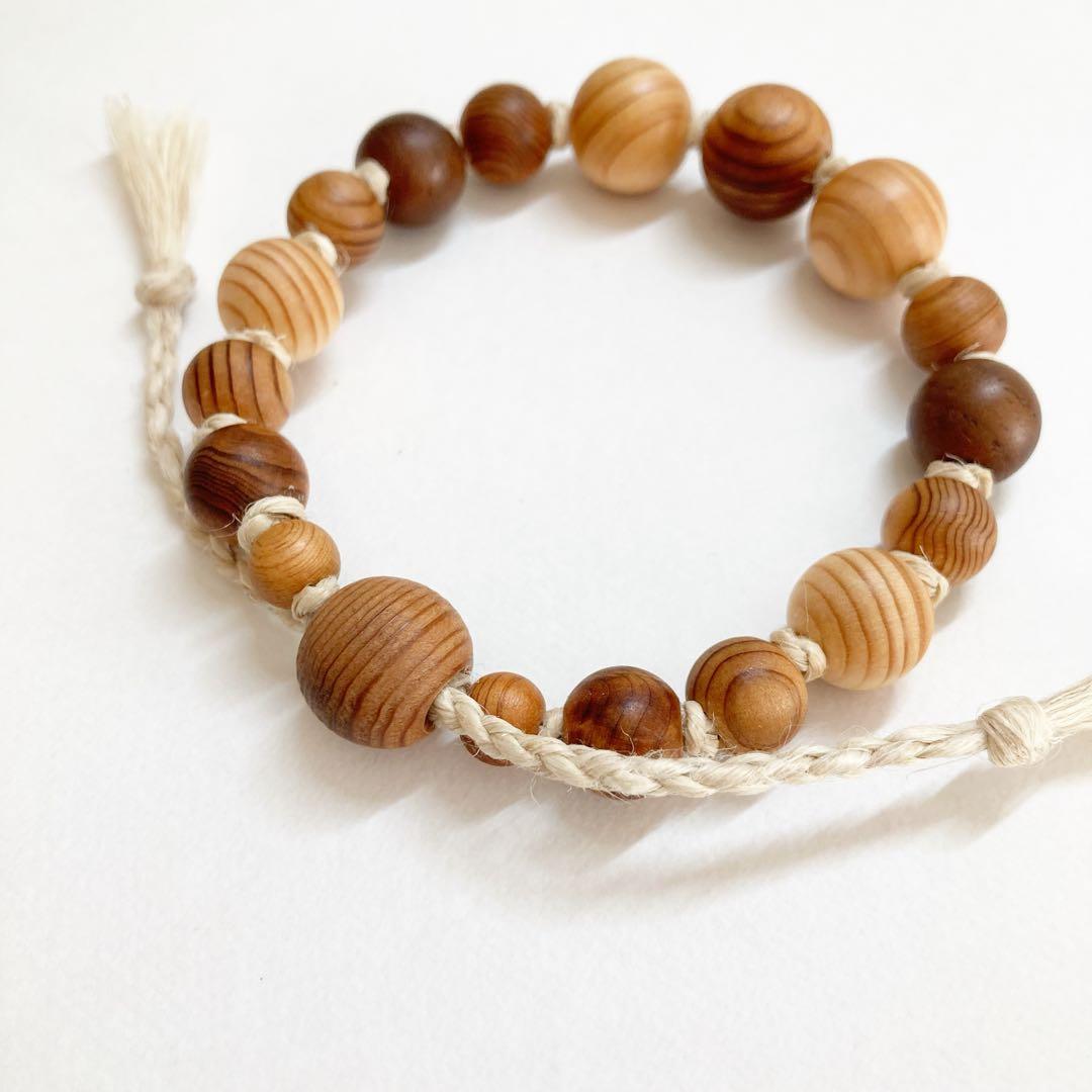 精麻と古代樹たちのブレスレット【杜の守り神】