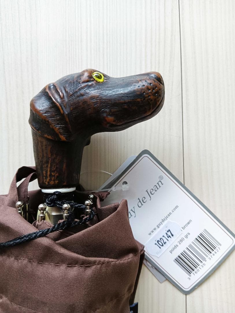 新：Guy de jean 折畳み傘 雨/日傘：グレーハウンド（マロンブラウン）