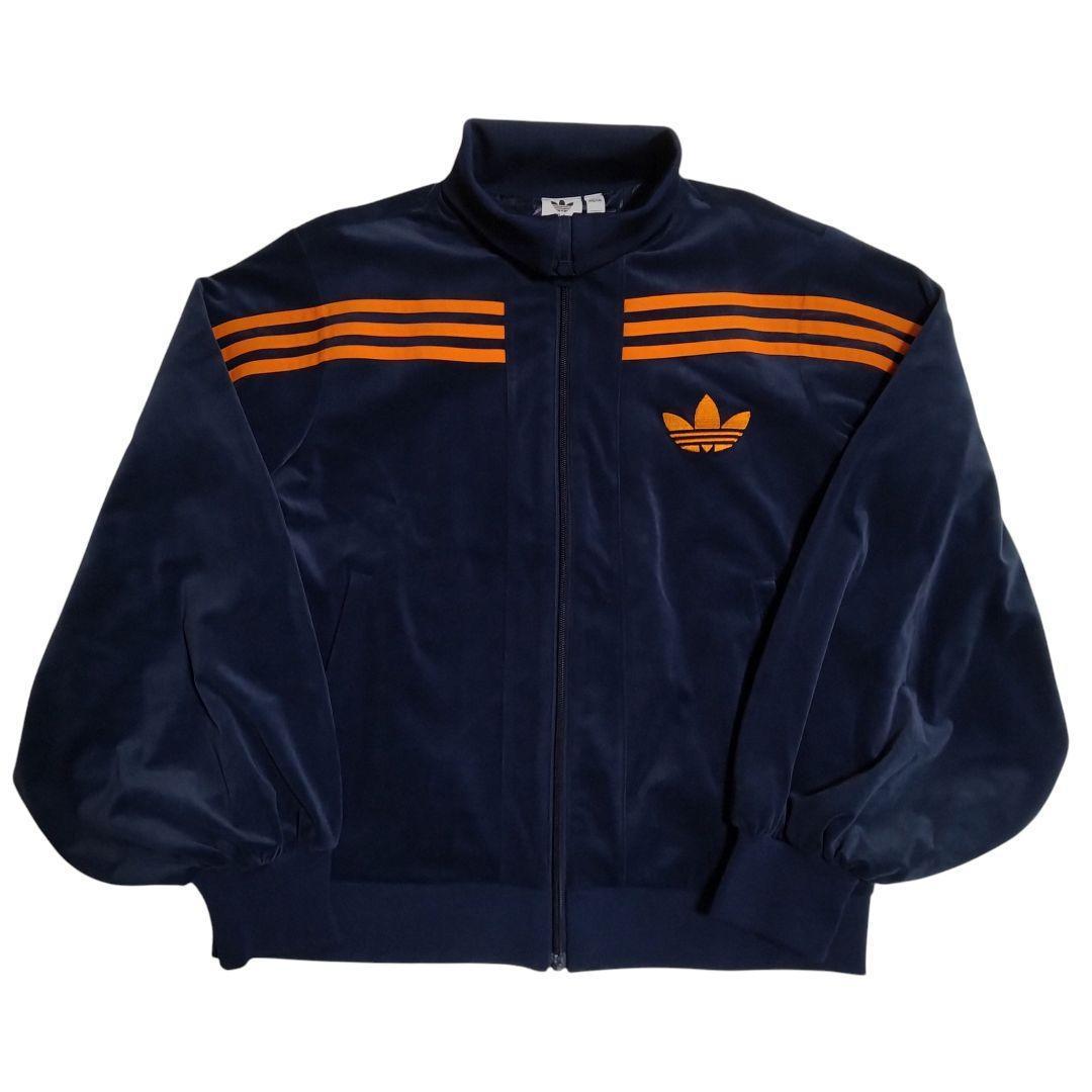 【美品 ベロア 2XL】adidas トラックジャケット ジャージ トレフォイル