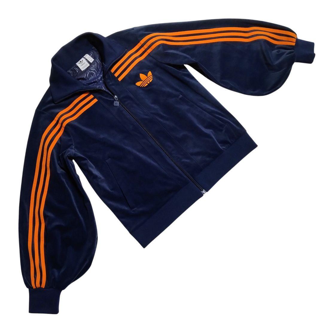 【美品 ベロア 2XL】adidas トラックジャケット ジャージ トレフォイル