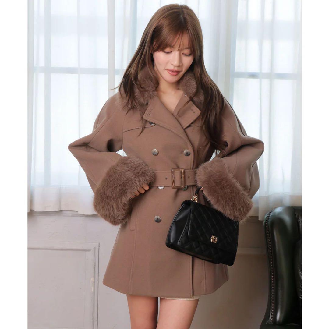 LIP SERVICE ケープライクフレアスリーブコート ブラウン