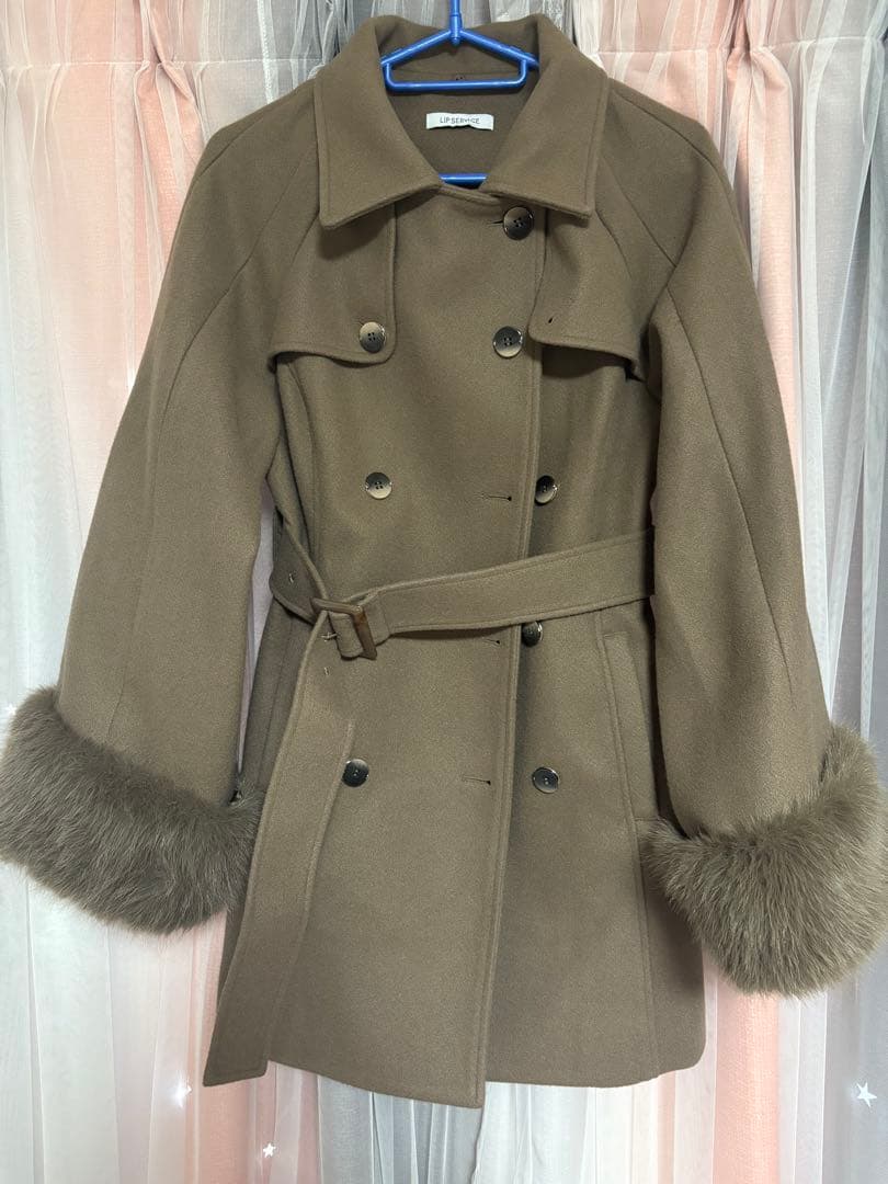 LIP SERVICE ケープライクフレアスリーブコート ブラウン