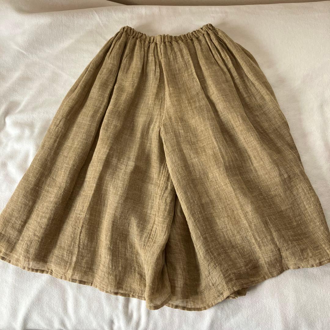 中川政七商店　麻のかや織り　キュロットスカート　リネン100%