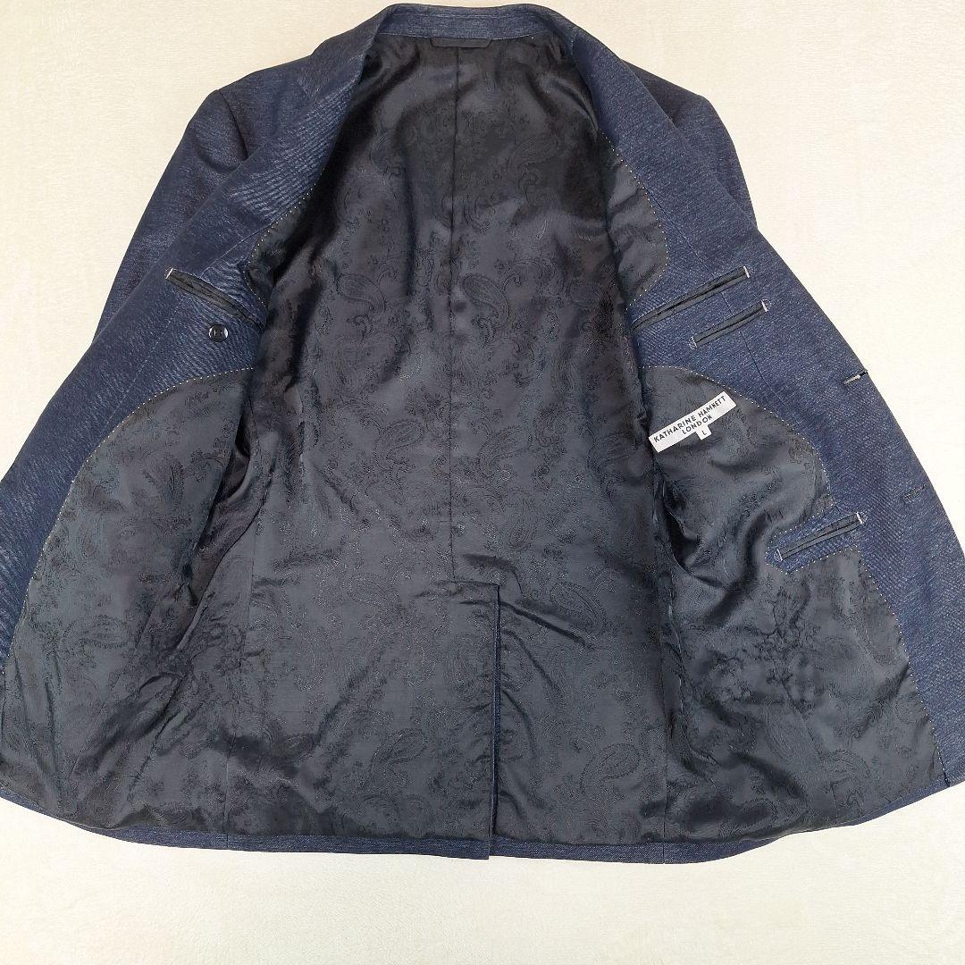 キャサリンハムネット　デニムストレッチ　スーツスリーピース　L　パンツM