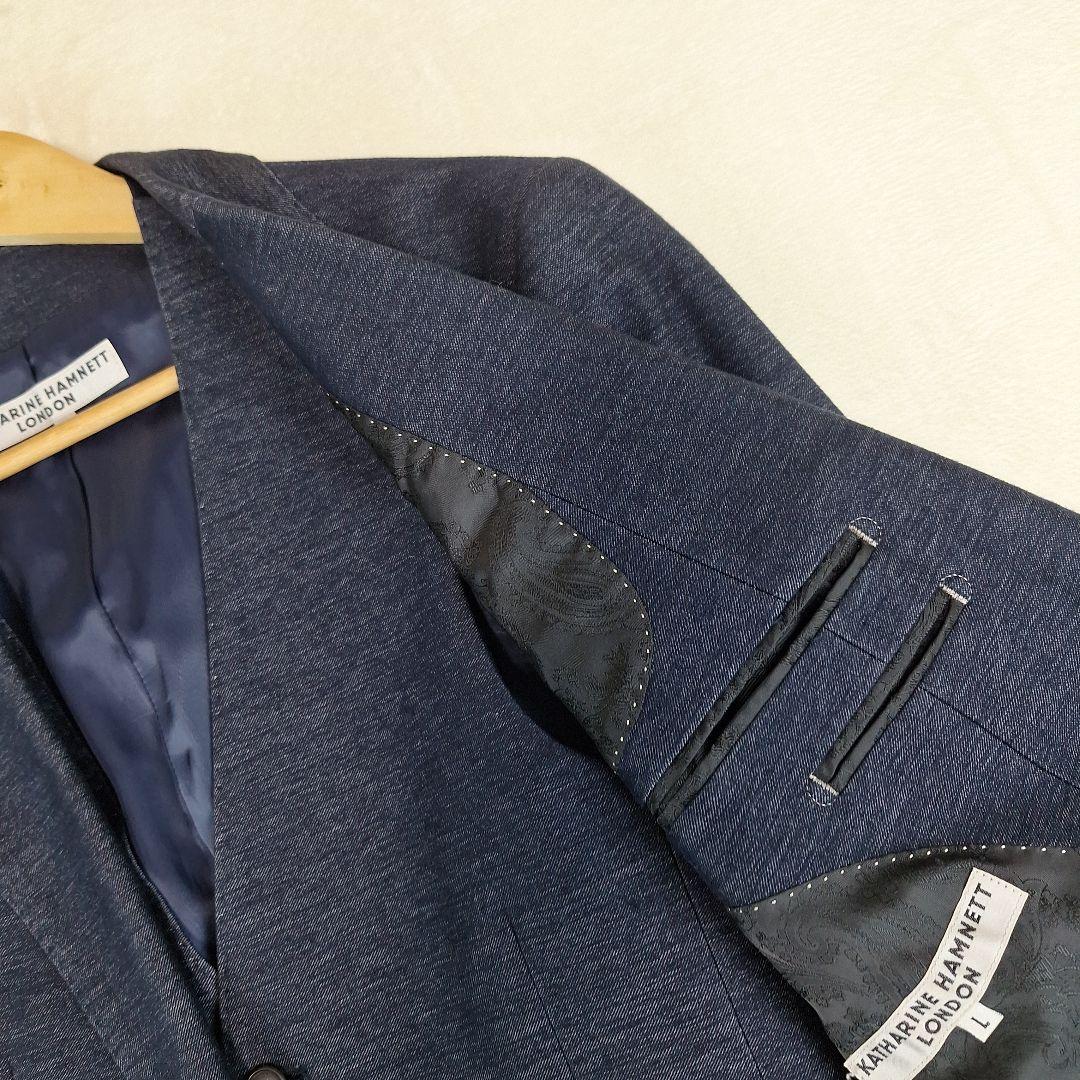 キャサリンハムネット　デニムストレッチ　スーツスリーピース　L　パンツM