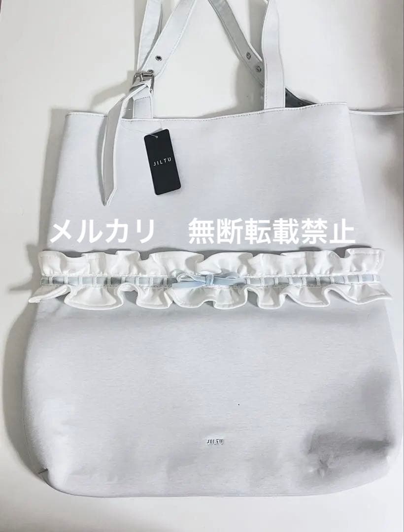 バッグ jiltu petit frill tote bag blue