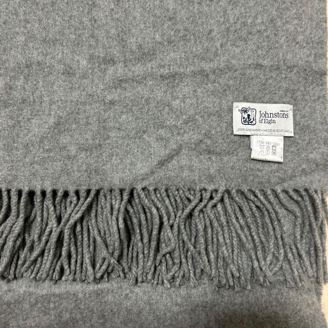 Johnstons カシミヤ ストール グレー