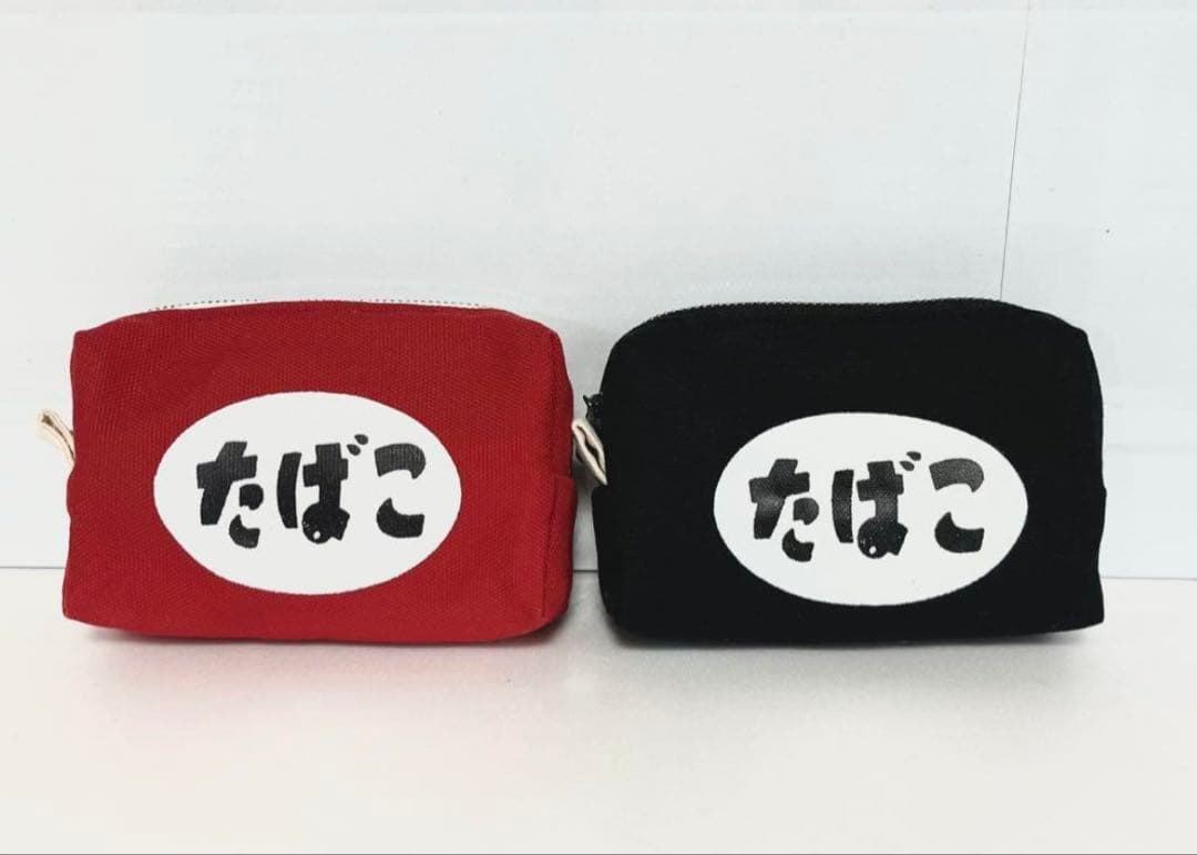 昭和レトロ看板BOX ポーチ 赤黒★iQOSケース・タバコケース