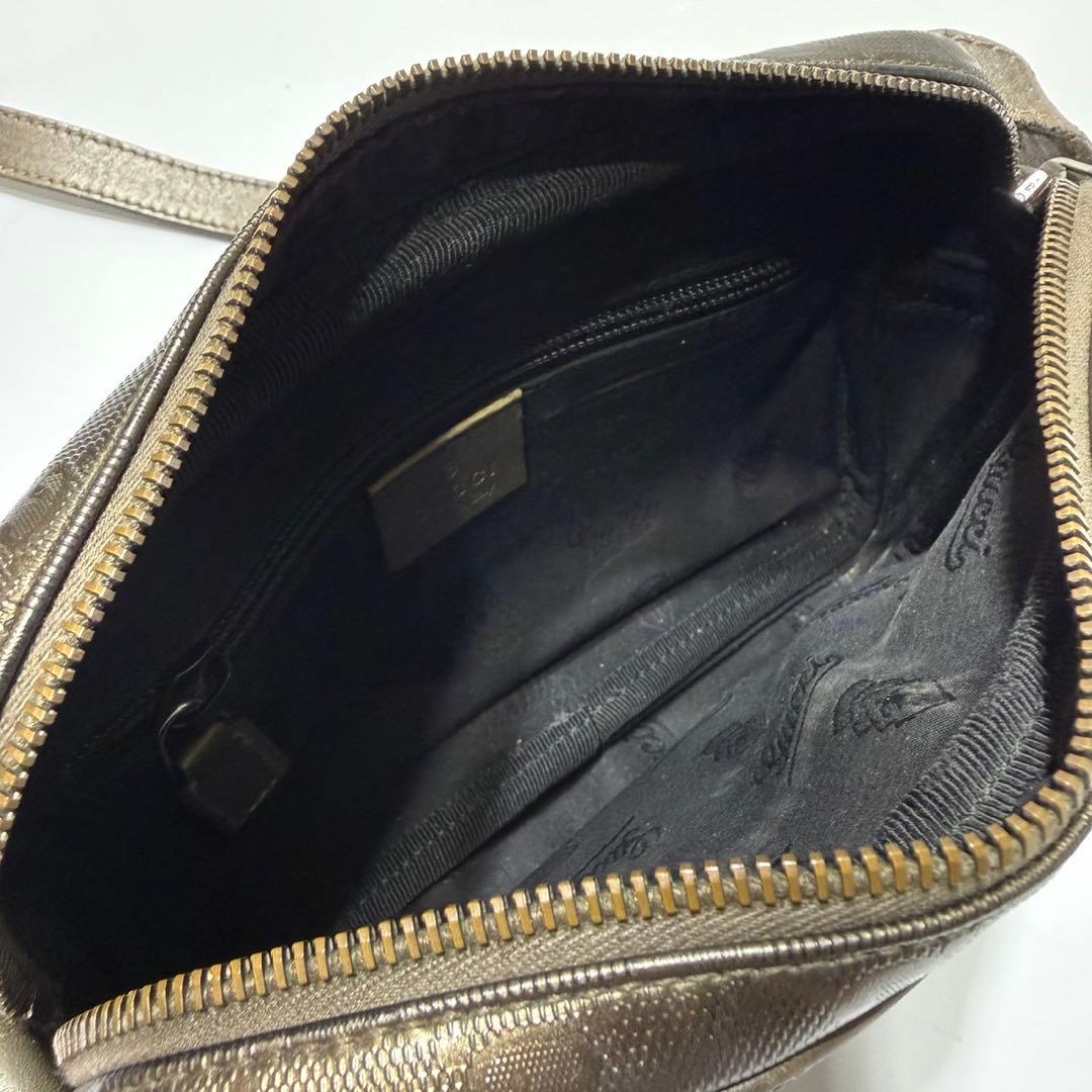 GUCCI グッチ ショルダーバッグ GGインプリメ PVC レザー ブラウン