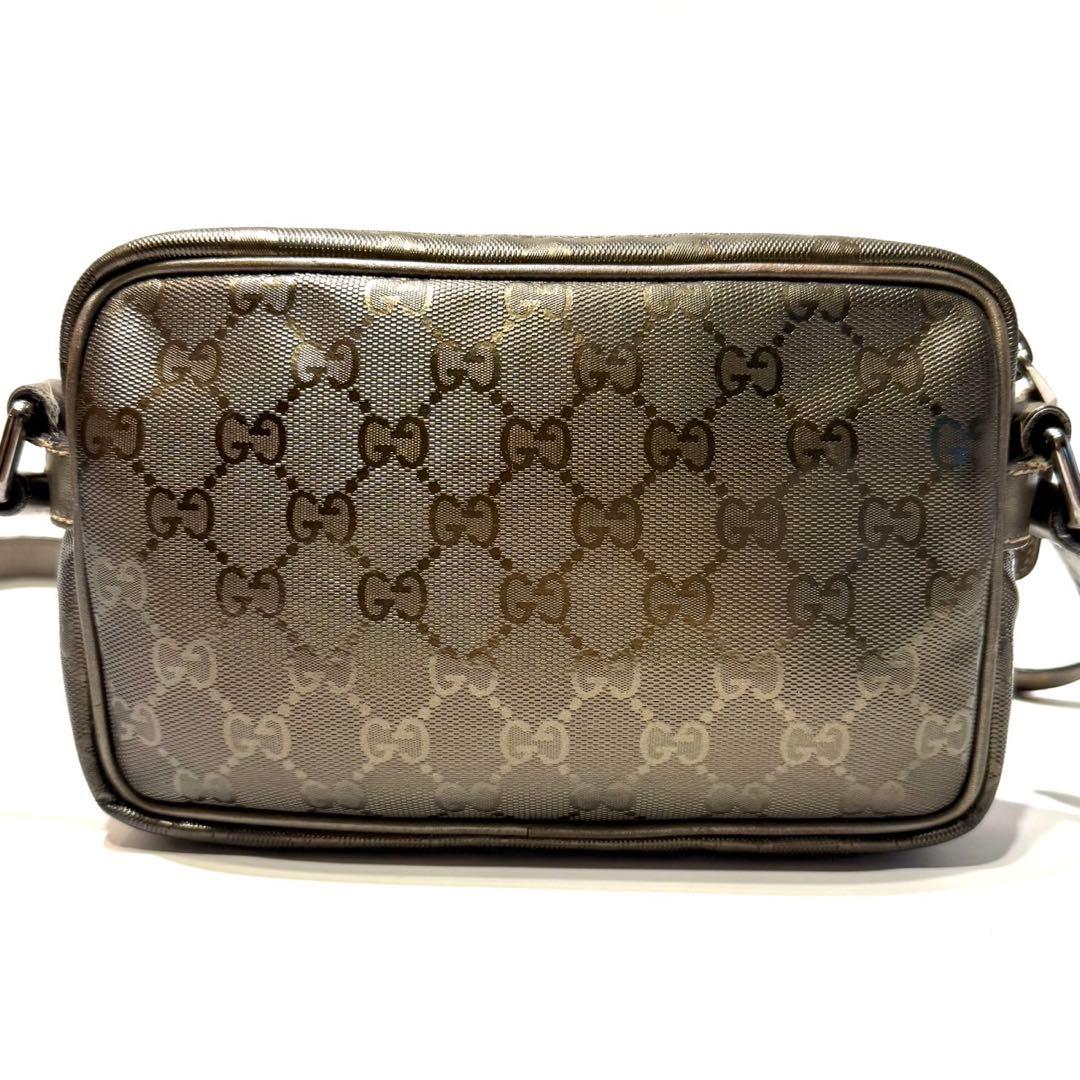 GUCCI グッチ ショルダーバッグ GGインプリメ PVC レザー ブラウン