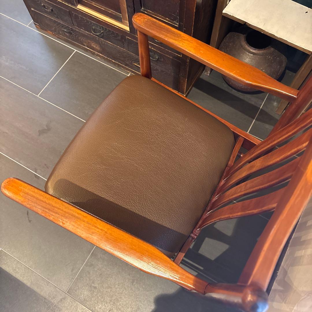 A)天童木工　ダイニングチェア　ブラジリアンローズウッド　希少　アームチェア