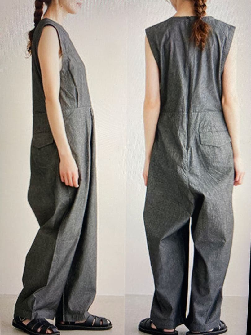 solamonat poche|ライトオンスシャンブレー ノースリオールインワン