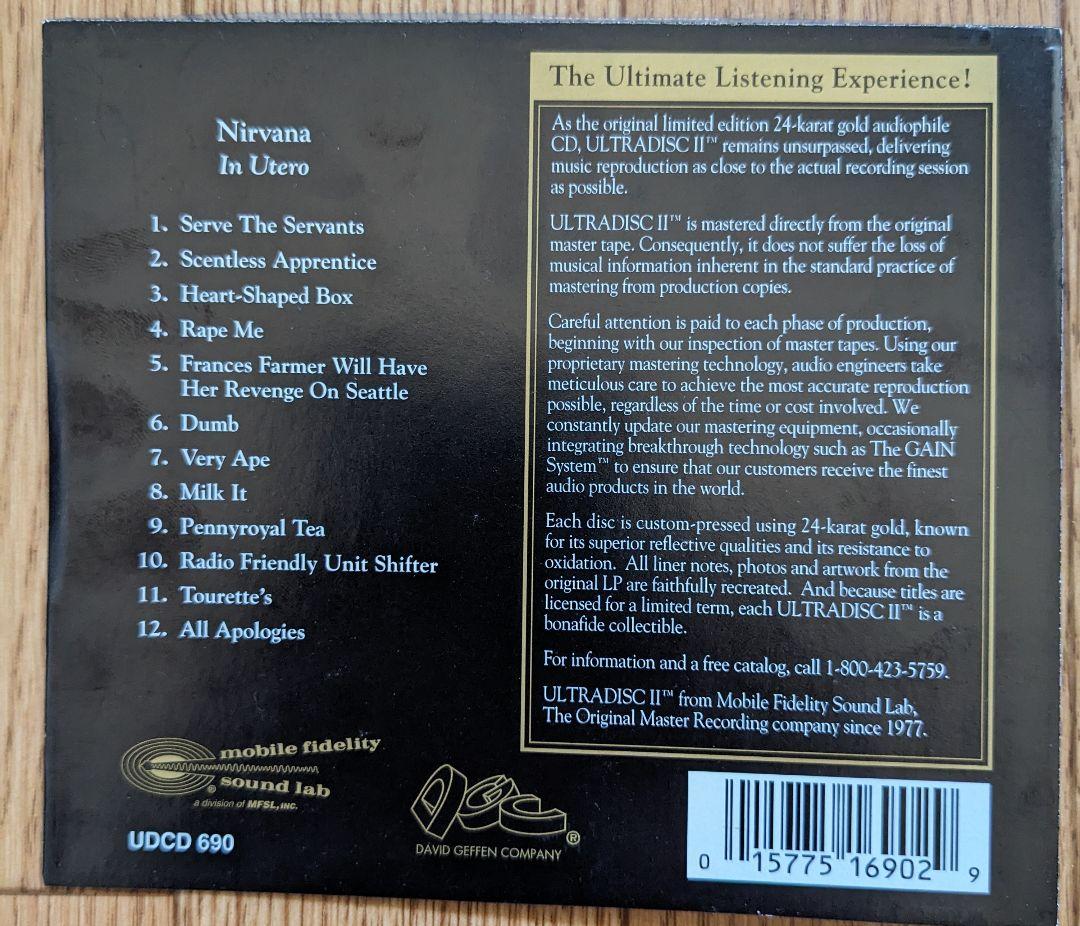 Nirvana In Utero ゴールドディスク