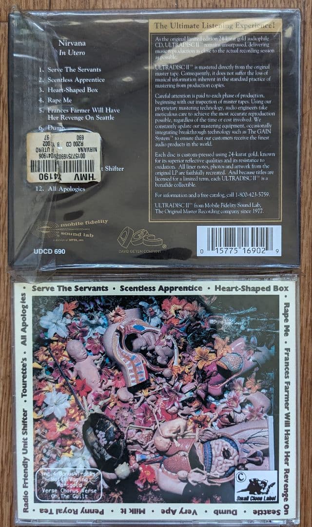 Nirvana In Utero ゴールドディスク