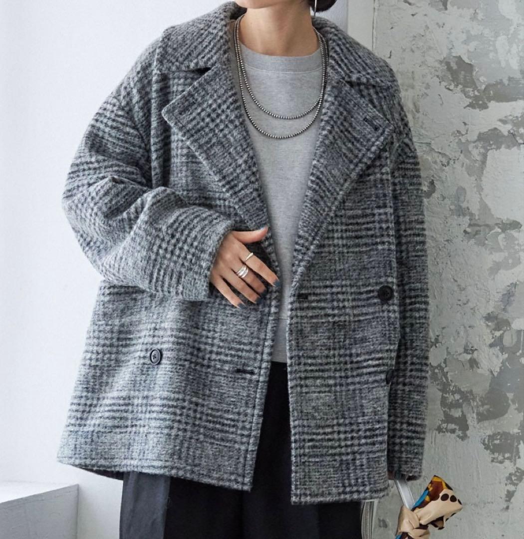 SHIPS スライバーチェック　ショート　Pコート