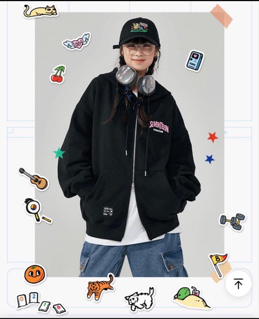 SEVENTEEN NANATOUR セブチブラックパーカー Mサイズ