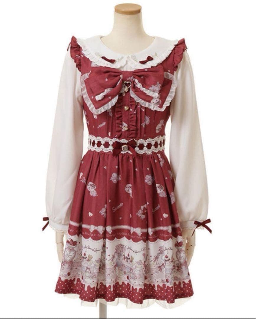 LIZLISA Whip Bear  Cafe柄ワンピース