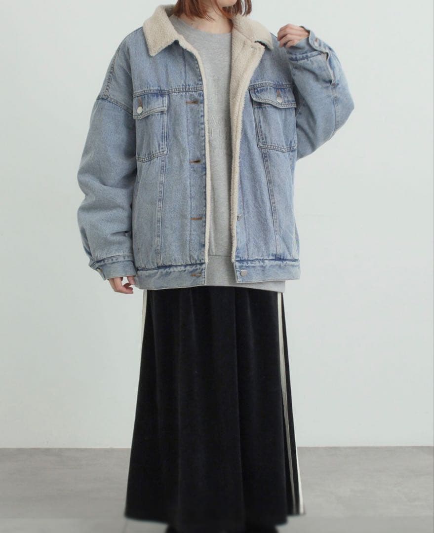 サマンサモスモス デニムボアジャケット　ブルー　新品