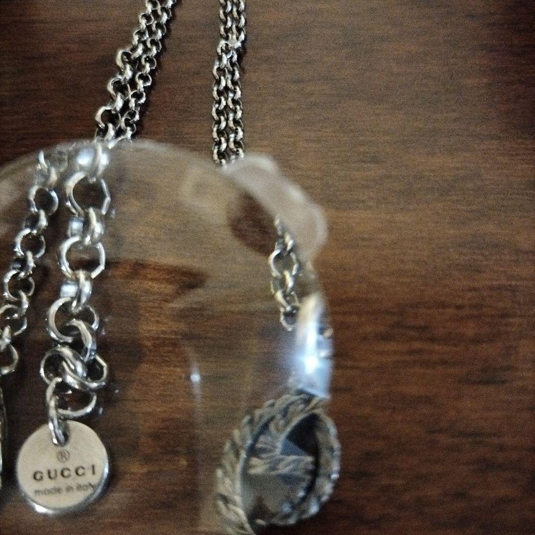 GUCCI シルバーネックレス GGロゴ