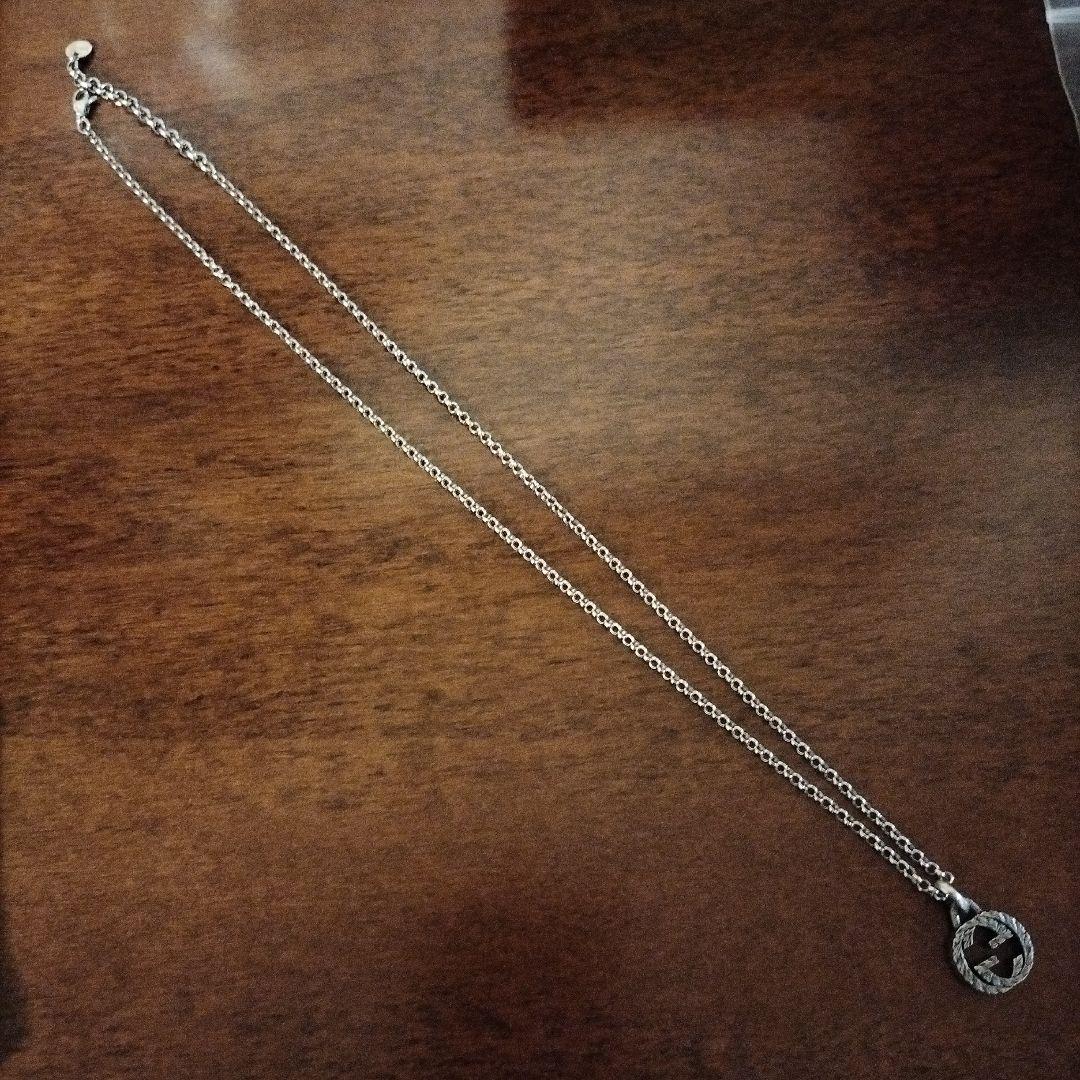 GUCCI シルバーネックレス GGロゴ