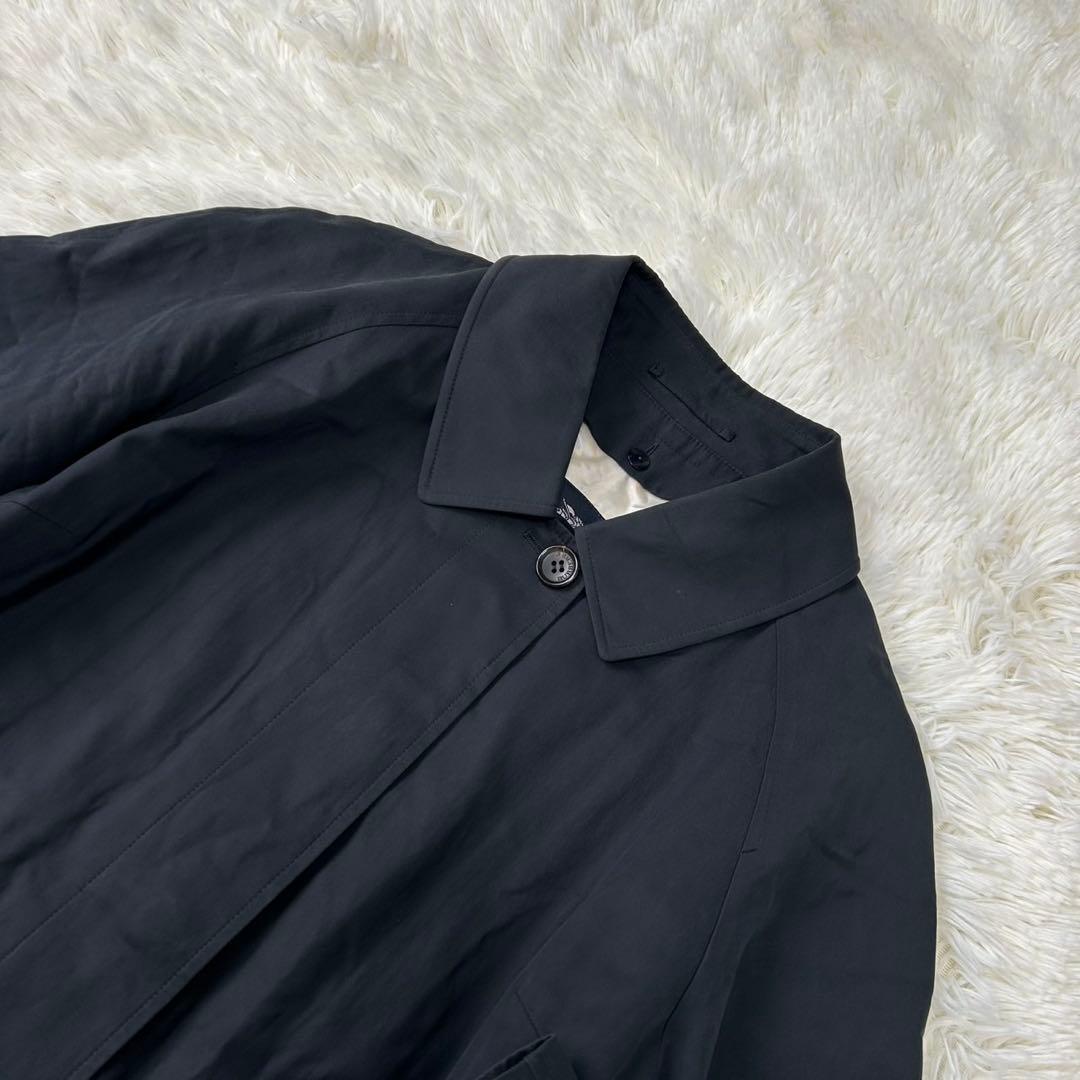 【極美品/LL】バーバリーロンドン ステンカラーコート ウールライナー付き 黒