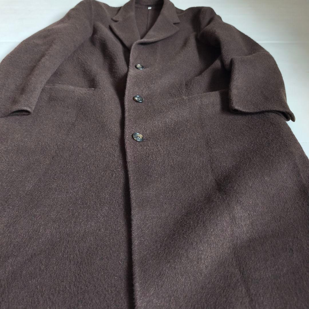 【美品】MUJI Labo カシミヤ混チェスターコート ダークブラウン