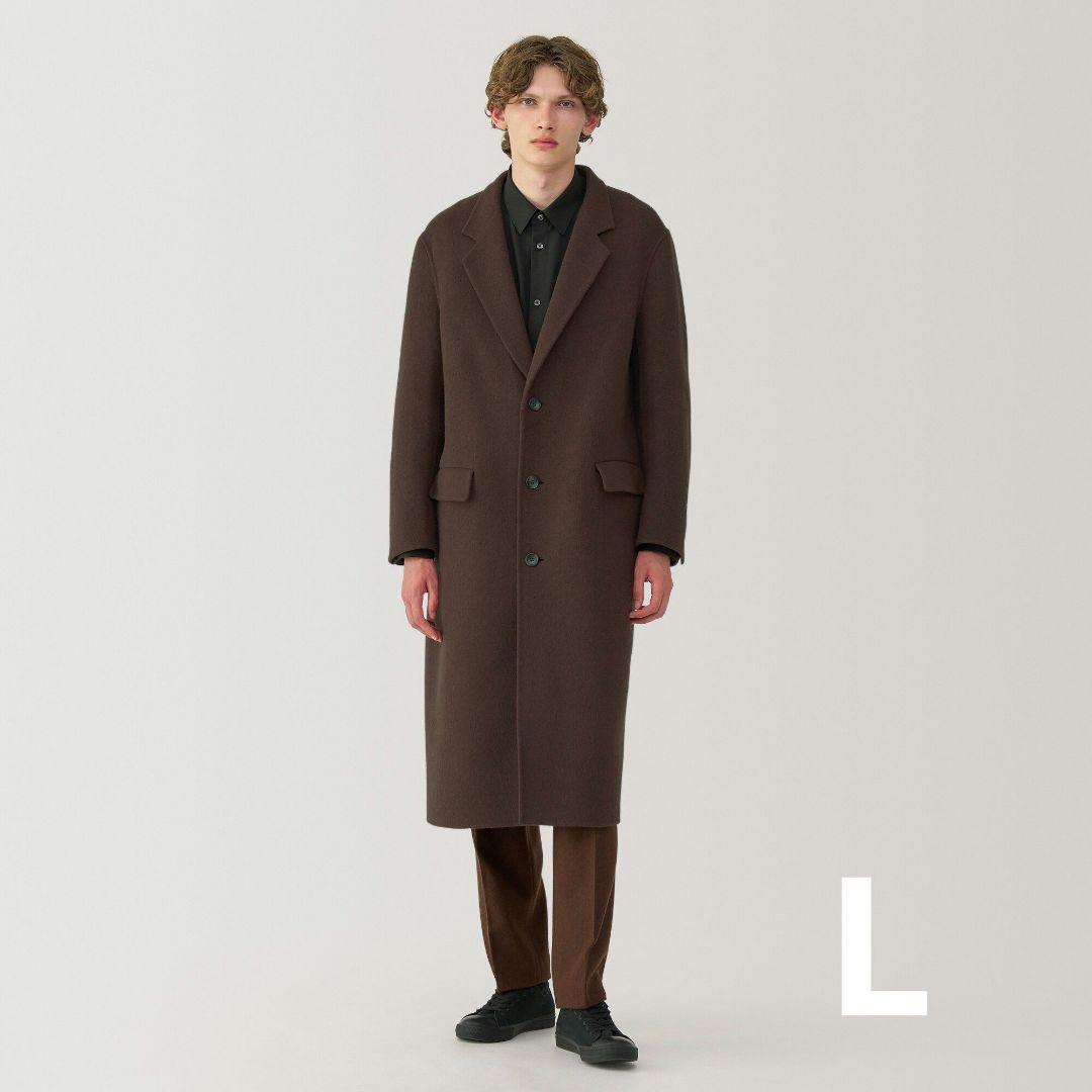 【美品】MUJI Labo カシミヤ混チェスターコート ダークブラウン