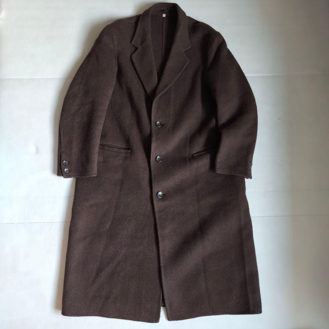 【美品】MUJI Labo カシミヤ混チェスターコート ダークブラウン