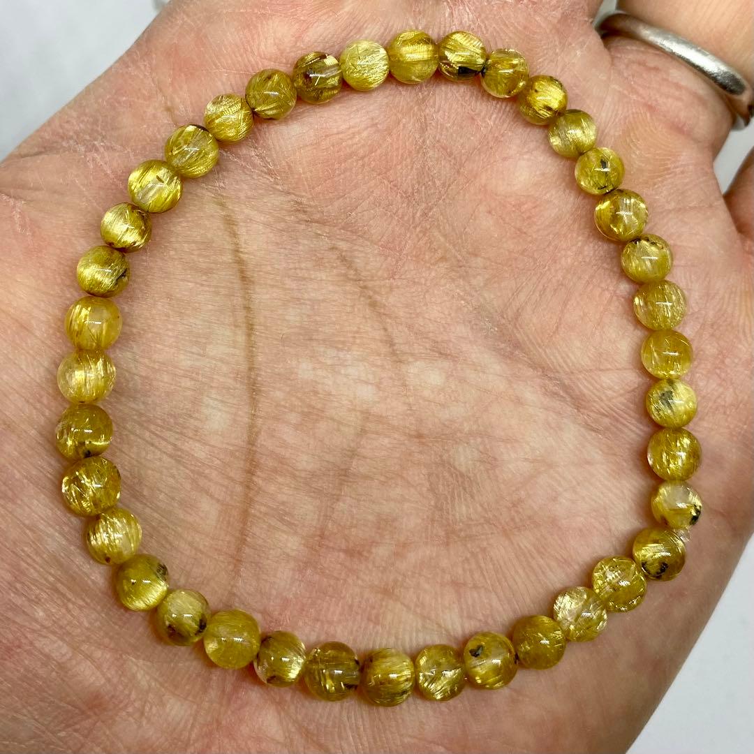 N*t様 艶、照り、ギッシリ♪高品質5Aグレード✨ゴールドルチルクォーツのブレス