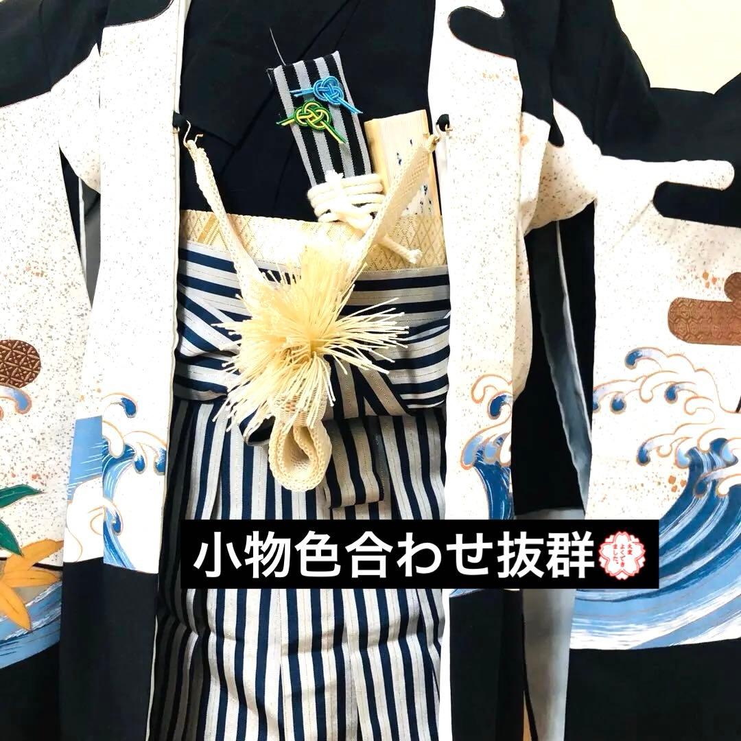 美品‼️七五三 五歳‼️鷹 巻物金彩❤️黒地系圧巻豪華完全フルセット‼️家から揃える無‼️