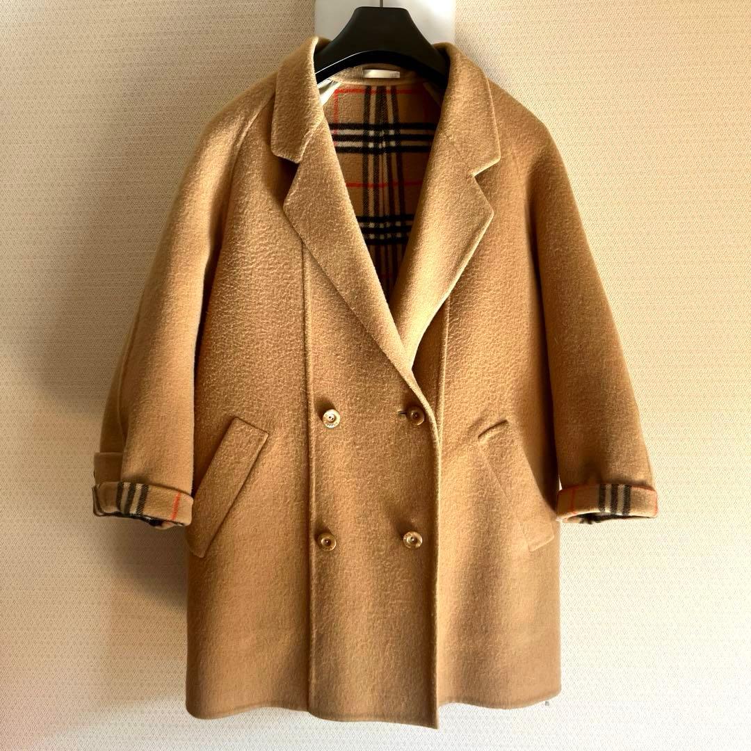 バーバリー ノバチェック ウールコート BURBERRY キャメル ベージュ