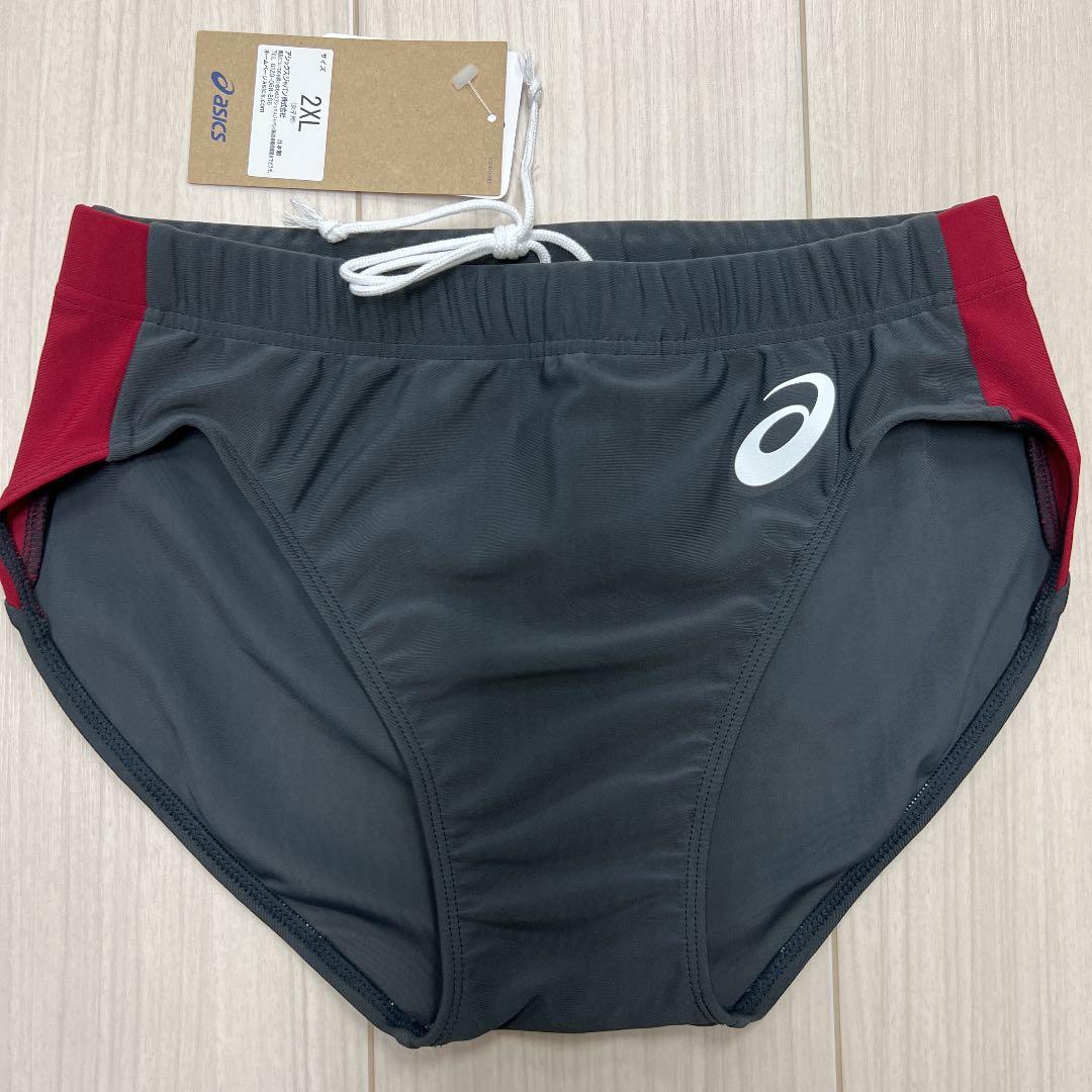 アシックス　女子陸上ユニフォーム上下セット　エンジ×ダークグレー　2XL　新品