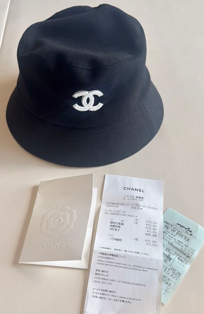 CHANEL バケットハット　ビーズ刺繍　M