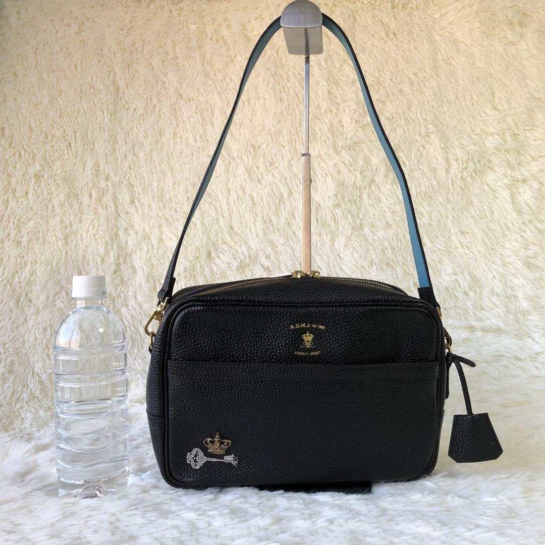 希少 A.D.M.J. ショルダーバッグ カメラバッグ スクエア シボ革
