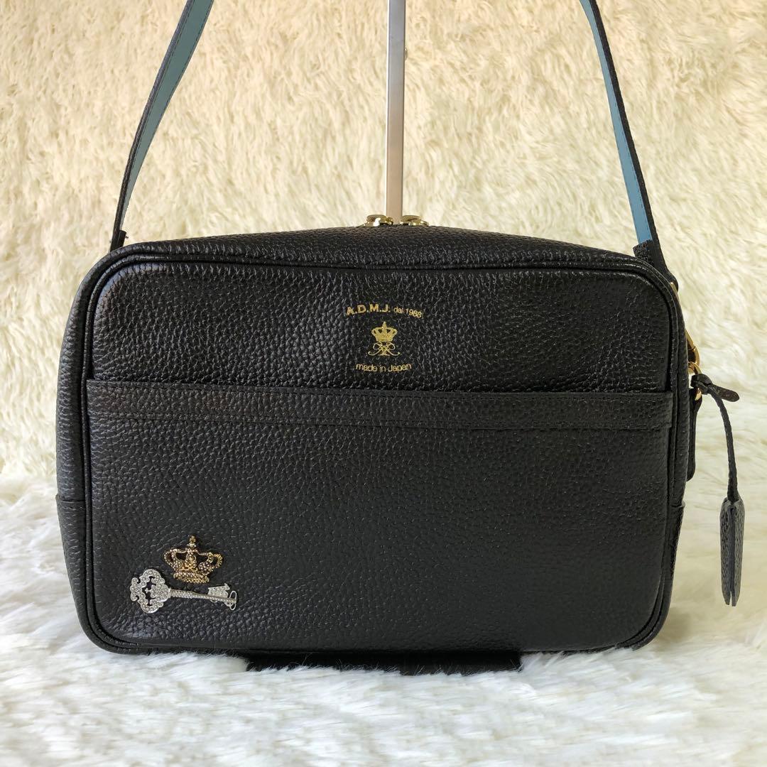 希少 A.D.M.J. ショルダーバッグ カメラバッグ スクエア シボ革