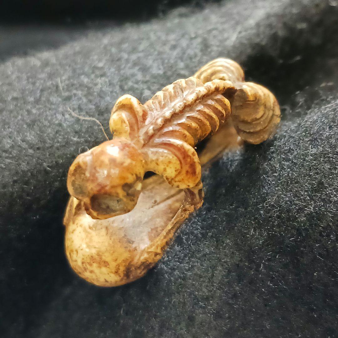 X115-7 江戸期 魂骸骨根付 ガイコツ 根付 提物　ひ