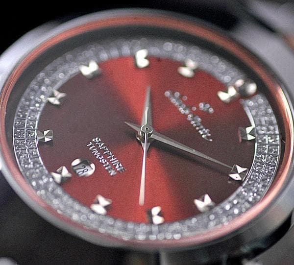 新品Charles Perrinタングステン腕時計メンズ未使用ワインレッド