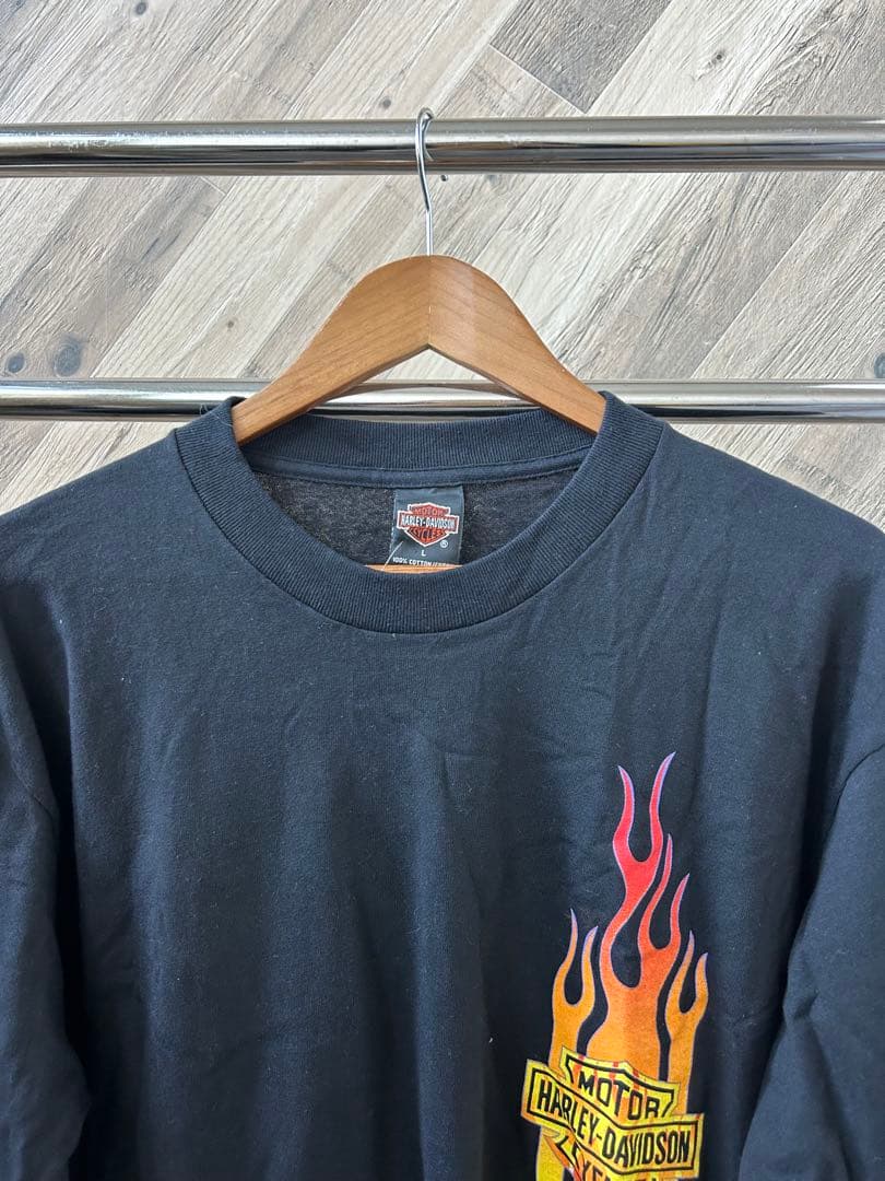 90s デッドストック ハーレーダビッドソン ロゴ ファイヤーパターン ロンT