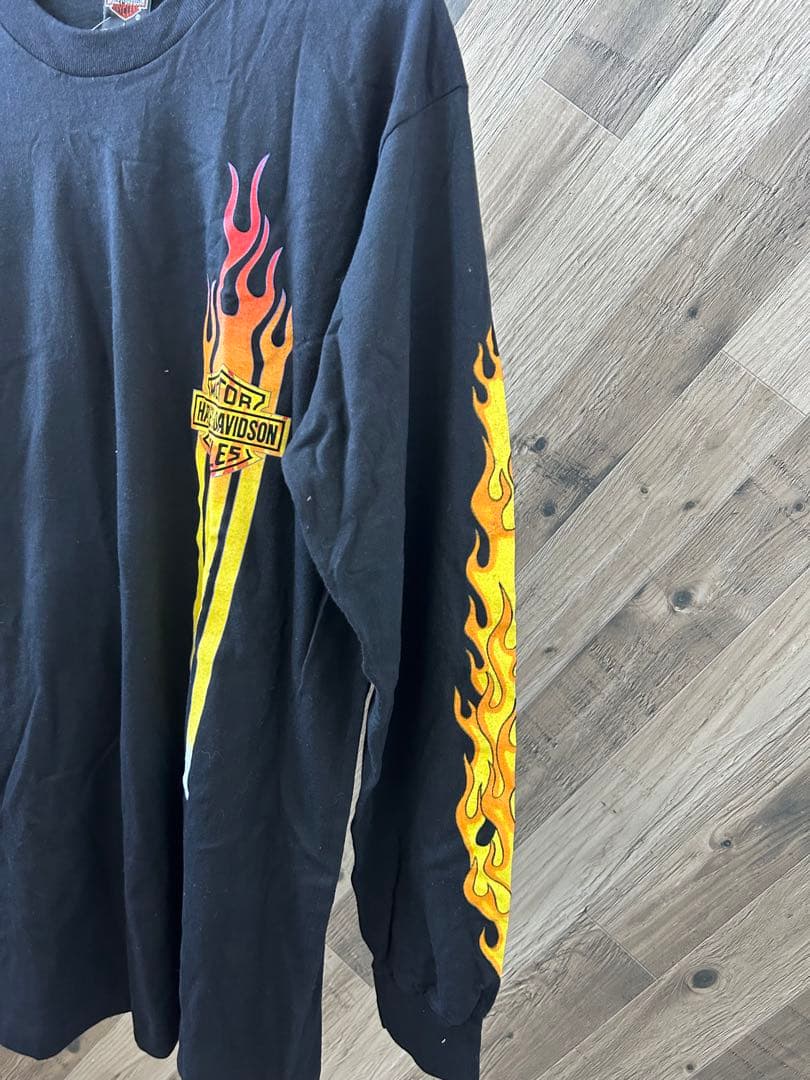 90s デッドストック ハーレーダビッドソン ロゴ ファイヤーパターン ロンT