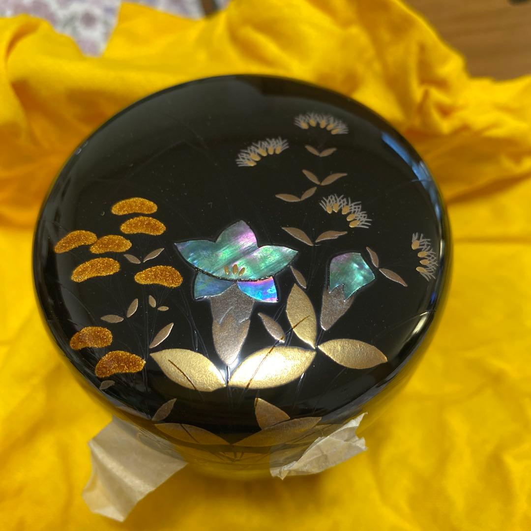 正抱　なつめ　ききょう　花籠　棗　輪島塗　☆正抱☆ 縄手昌晴作